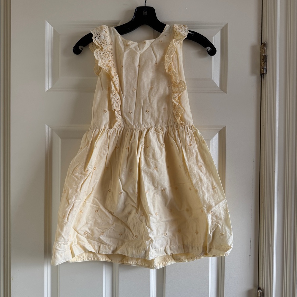 GAP Kids Yellow Dress with Eyelet Detail -cotton